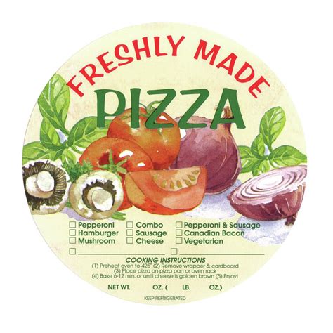 food labels for pizza